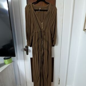 Free People Plenty Of Love Maxi Elegant Brown Maxi Dress